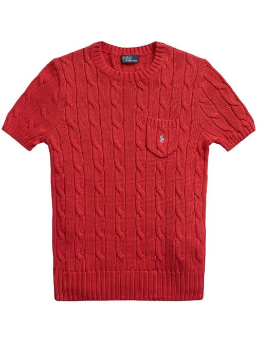 Top con maglia di cotone rosso  Polo Ralph Lauren | 211895379007